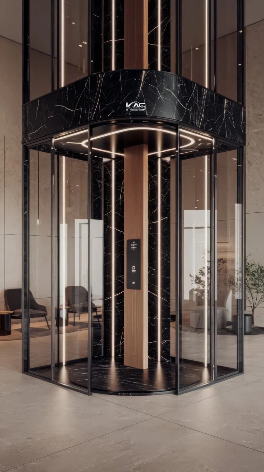 Luxury villa elevator installed in a modern home in Hyderabad